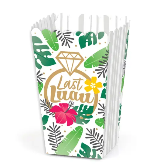 Big Dot of Happiness Last Luau - Tropical Bachelorette Party and Bridal Shower Favor Popcorn Treat Boxes - Set of 12 {1}