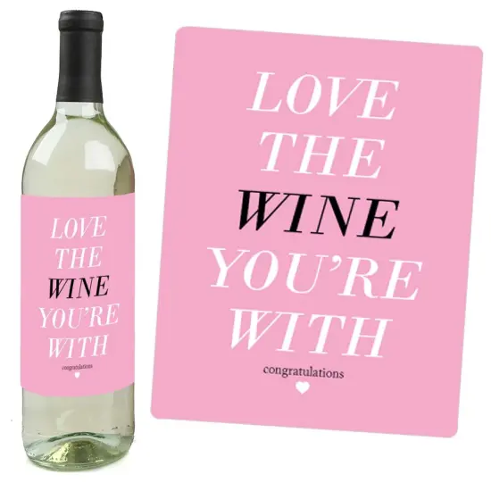 Big Dot of Happiness Omg, You're Getting Married - Engagement Party Gift for Women - Wine Bottle Label Stickers - Set of 4 {6}