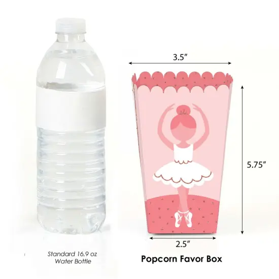 Big Dot of Happiness Tutu Cute Ballerina - Ballet Birthday Party or Baby Shower Favor Popcorn Treat Boxes - Set of 12 {3}