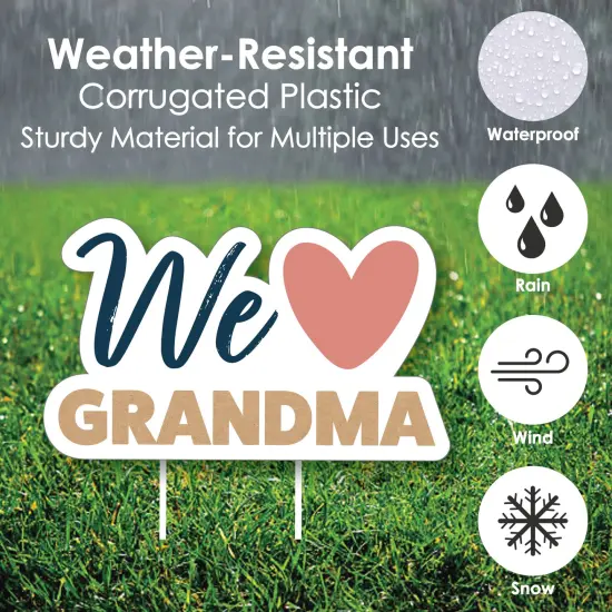 Big Dot of Happiness Grandma, Happy Mother's Day - Yard Sign and Outdoor Lawn Decorations - We Love Grandmother Yard Signs - Set of 8 {4}