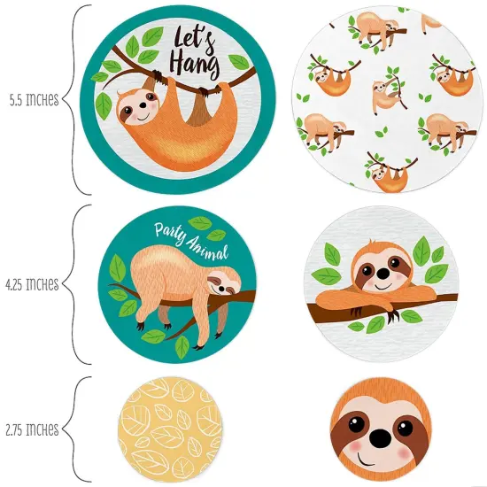 Big Dot of Happiness Let's Hang - Sloth - Baby Shower or Birthday Party Giant Circle Confetti - Party Decorations - Large Confetti 27 Count {3}