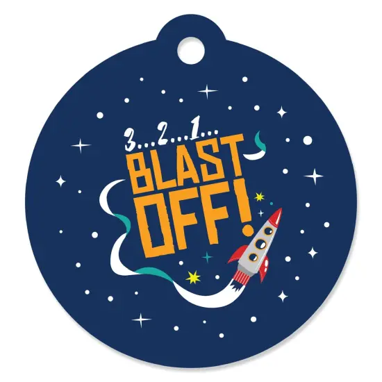 Big Dot of Happiness Blast Off to Outer Space - Rocket Ship Baby Shower or Birthday Party Favor Gift Tags (Set of 20) {1}