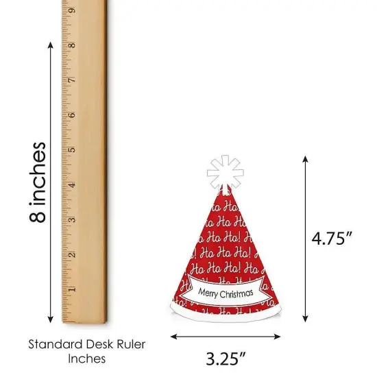 Big Dot of Happiness Jolly Santa Claus - Mini Cone Merry Christmas Party Hats - Small Little Party Hats - Set of 8 {7}