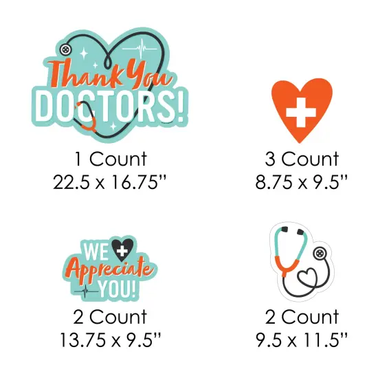 Big Dot of Happiness Thank You Doctors - Yard Sign and Outdoor Lawn Decorations - Doctor Appreciation Week Yard Signs - Set of 8 {7}