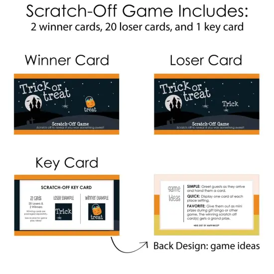 Big Dot of Happiness Trick or Treat - Halloween Party Game Scratch Off Cards - 22 Count {6}