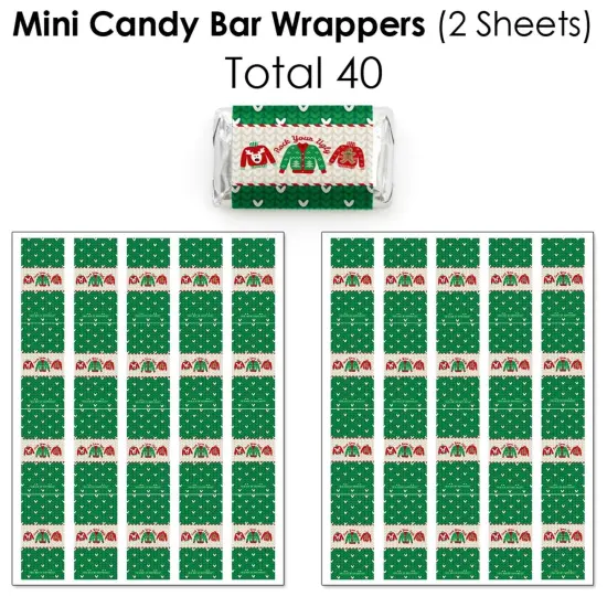 Big Dot of Happiness Ugly Sweater -Holiday and Christmas Party Candy Favor Sticker Kit - 304 Pieces {4}