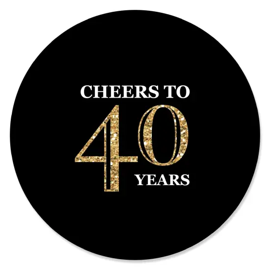 Big Dot of Happiness Adult 40th Birthday - Gold - Birthday Party Circle Sticker Labels - 24 Count {1}