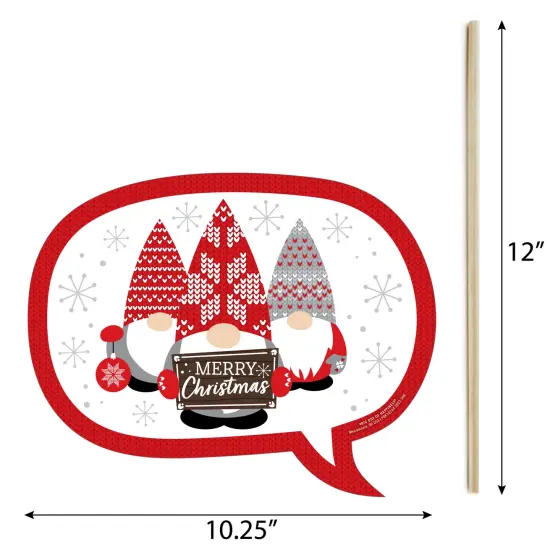Big Dot of Happiness Funny Christmas Gnomes - Holiday Party Photo Booth Props Kit - 10 Piece {6}