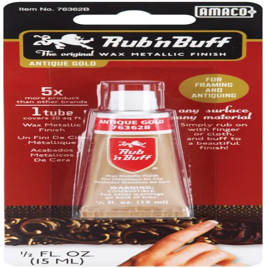 Amaco Rub 'n Buff Metallic Wax Finish .5oz-Gold Antique {1}