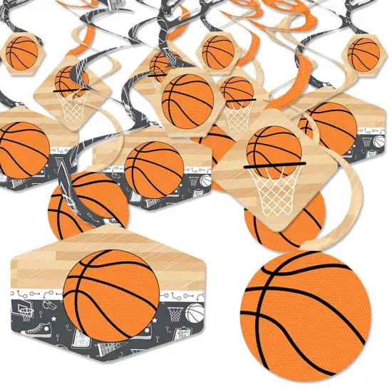 Big Dot of Happiness Nothin' but Net - Basketball - Baby Shower or Birthday Party Hanging Decor - Party Decoration Swirls - Set of 40 {1}