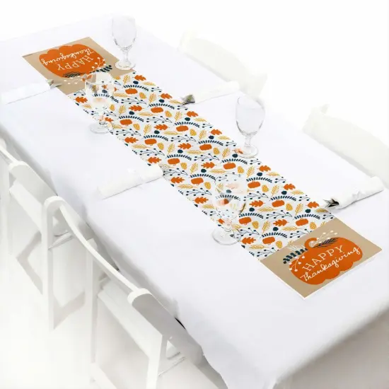 Big Dot of Happiness Happy Thanksgiving - Petite Fall Harvest Party Paper Table Runner - 12 x 60 inches {1}