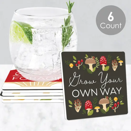 Big Dot of Happiness Wild Mushrooms - Funny Red Toadstool Party Decorations - Drink Coasters - Set of 6 {3}