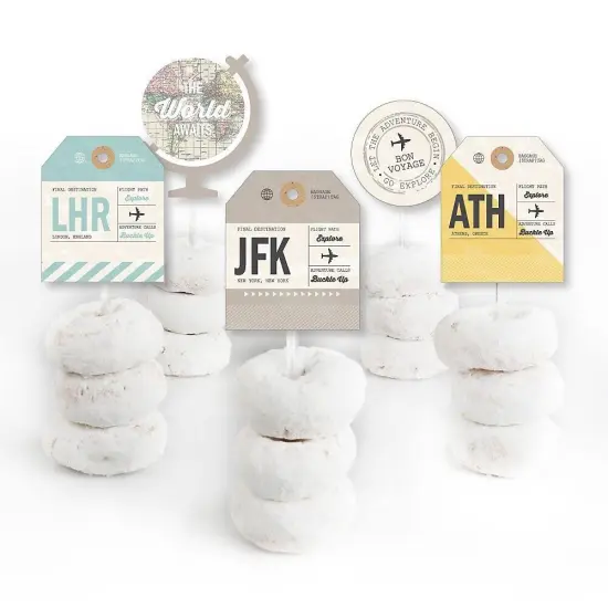 Big Dot of Happiness World Awaits - Dessert Cupcake Toppers - Travel Themed Party Clear Treat Picks - Set of 24 {3}