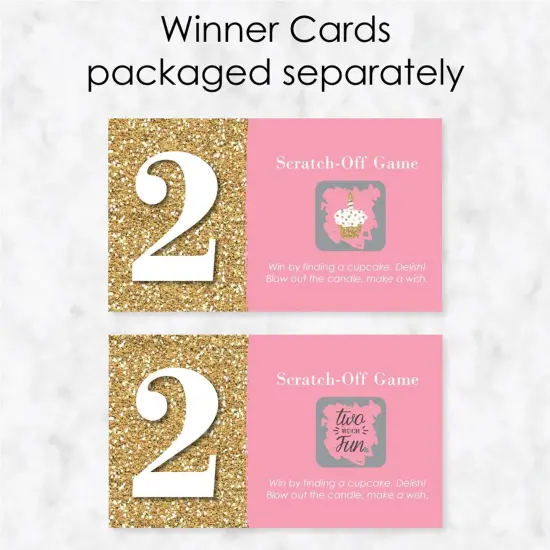 Big Dot of Happiness Two Much Fun - Girl - 2nd Birthday Party Game Scratch Off Cards - 22 Count {4}