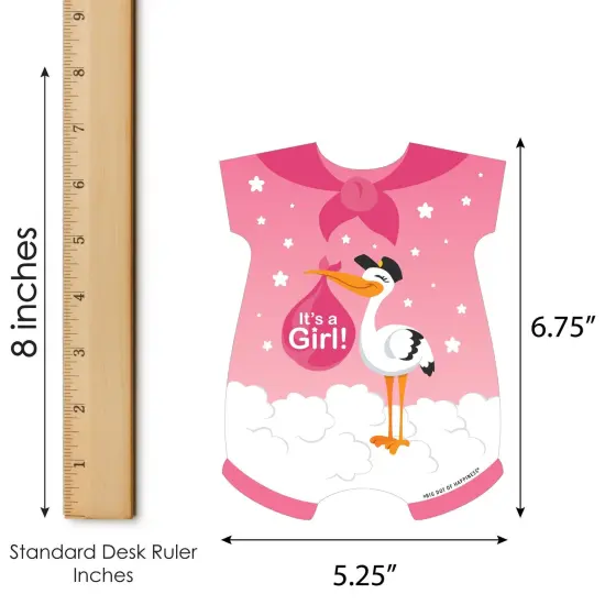 Big Dot of Happiness Girl Special Delivery - Picture Bingo Cards and Markers - It&rsquo;s A Girl Stork Baby Shower Shaped Bingo Game - Set of 18 {6}