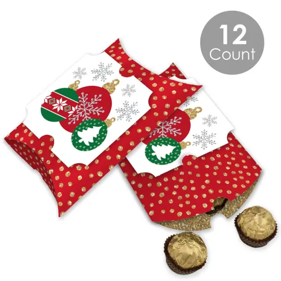 Big Dot of Happiness Ornaments - Favor Gift Boxes - Holiday and Christmas Party Large Pillow Boxes - Set of 12 {3}