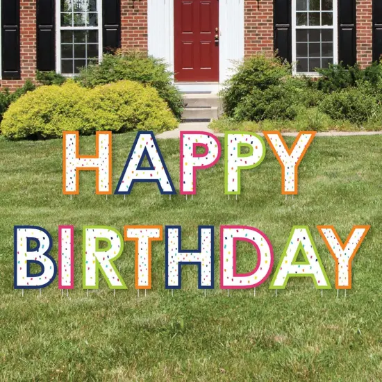 Big Dot of Happiness Cheerful Happy Birthday - Yard Sign Outdoor Lawn Decorations - Colorful Birthday Party Yard Signs - Happy Birthday {1}