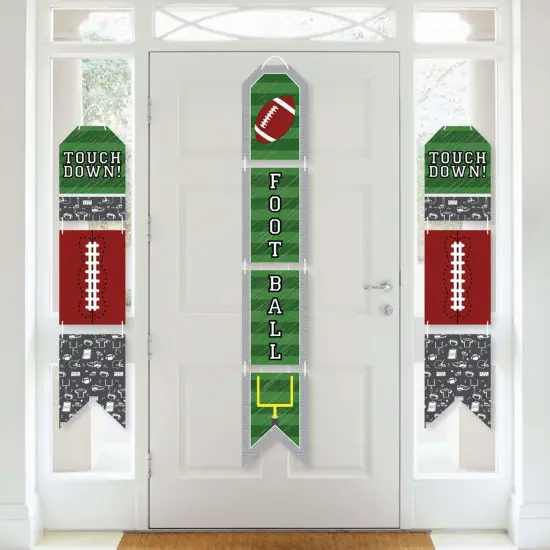 Big Dot of Happiness End Zone - Football - Hanging Vertical Paper Door Banners - Baby Shower or Birthday Party Wall Decoration Kit - Indoor Door Decor {1}