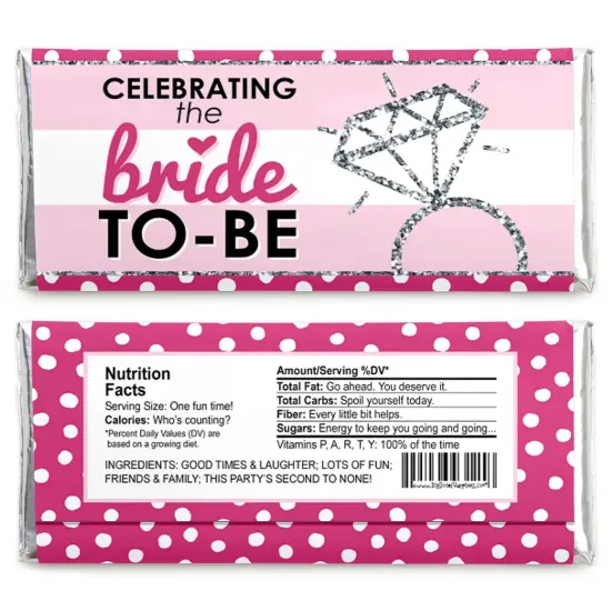 Big Dot of Happiness Bride-to-Be - Candy Bar Wrappers Bridal Shower & Classy Bachelorette Party Favors - Set of 24 {3}