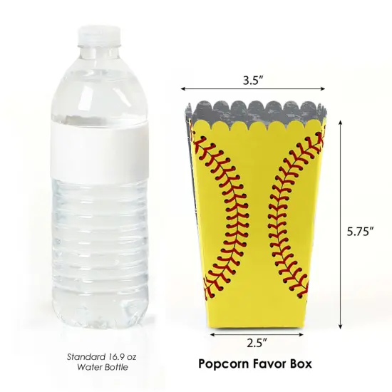 Big Dot of Happiness Grand Slam - Fastpitch Softball - Birthday Party or Baby Shower Favor Popcorn Treat Boxes - Set of 12 {3}