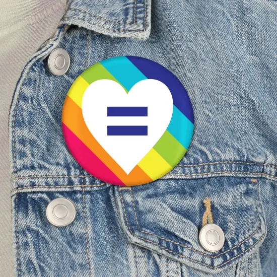 Big Dot of Happiness Love is Love - Pride - 3 inch Rainbow Party Badge - Pinback Buttons - Set of 8 {4}