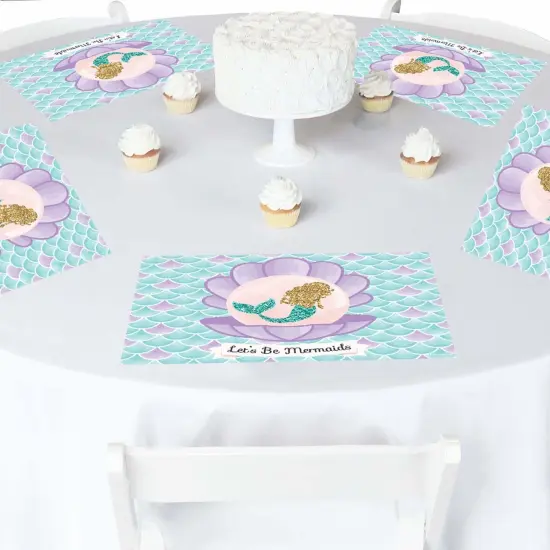 Big Dot of Happiness Let's Be Mermaids - Paper Birthday Party Coloring Sheets - Activity Placemats - Set of 16 {4}