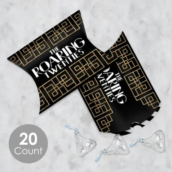 Big Dot of Happiness Roaring 20&rsquo;s - Favor Gift Boxes - 1920s Art Deco Jazz Party Petite Pillow Boxes - Set of 20 {3}