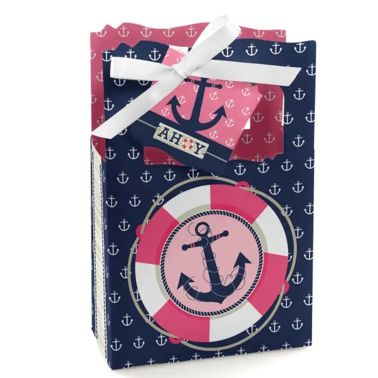 Big Dot of Happiness Ahoy - Nautical Girl - Baby Shower or Birthday Party Favor Boxes - Set of 12 {1}