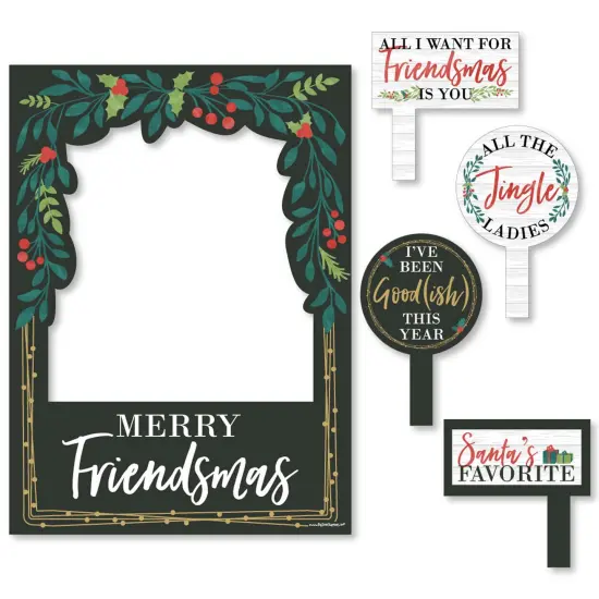 Big Dot of Happiness Rustic Merry Friendsmas - Friends Christmas Party Photo Booth Picture Frame and Props - Printed on Sturdy Material {7}