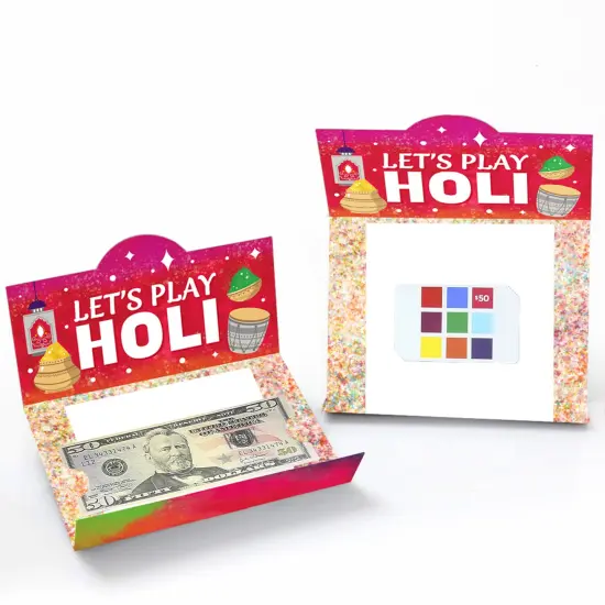 Big Dot of Happiness Holi Hai - Festival of Colors Party Money And Gift Card Holders - Set of 8 {3}