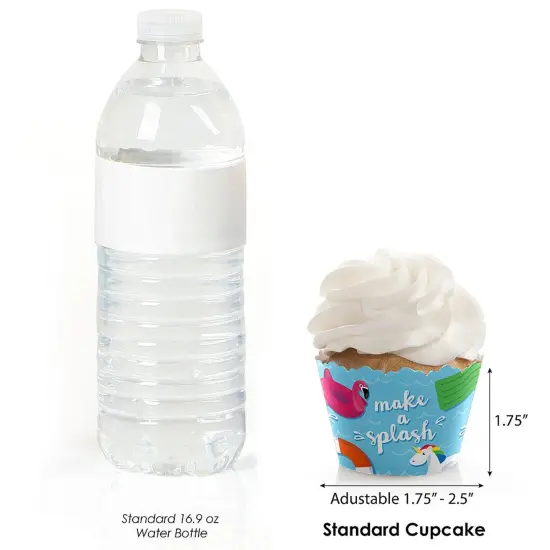 Big Dot of Happiness Make a Splash - Pool Party - Summer Swimming Party or Birthday Party Cupcake Decorations - Party Cupcake Wrappers - Set of 12 {4}