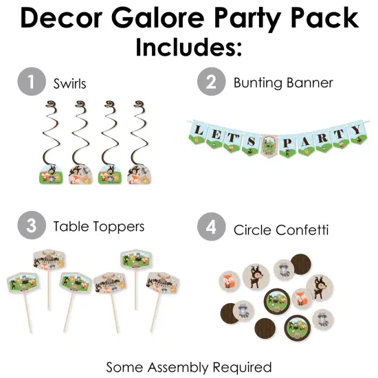 Big Dot of Happiness Woodland Creatures - Baby Shower or Birthday Party Supplies Decoration Kit - Decor Galore Party Pack - 51 Pieces {3}