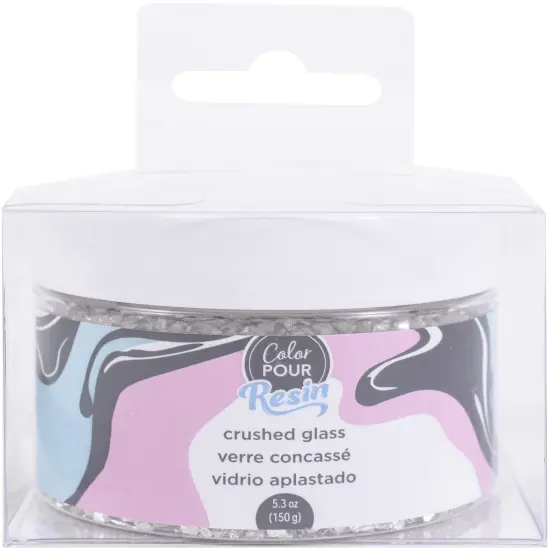 American Crafts Color Pour Mix-Ins 4.9oz-Crushed Glass - Clear {1}