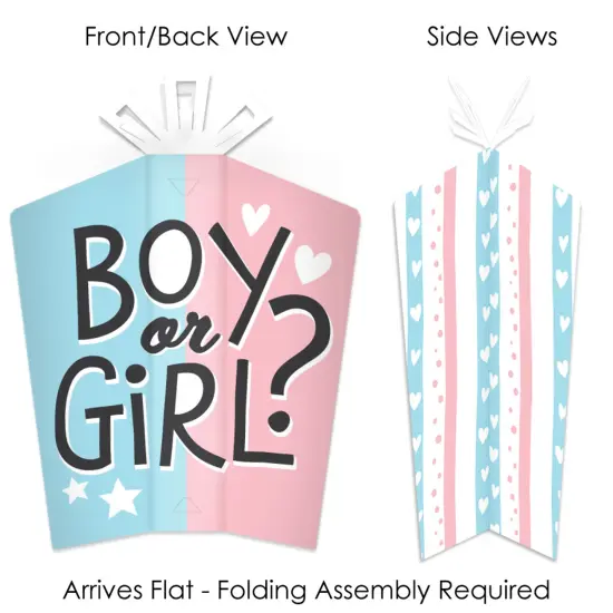 Big Dot of Happiness Baby Gender Reveal - Table Decorations - Team Boy or Girl Party Fold and Flare Centerpieces - 10 Count {4}