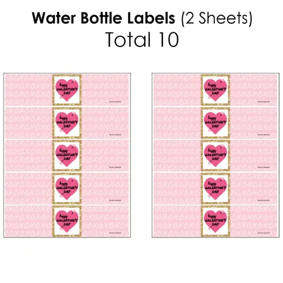 Big Dot of Happiness Be My Galentine - Mini Wine Bottle, Wine Bottle, & Water Bottle Labels - Valentine's Day Party Decor - Beverage Bar Kit - 34 Pcs {7}