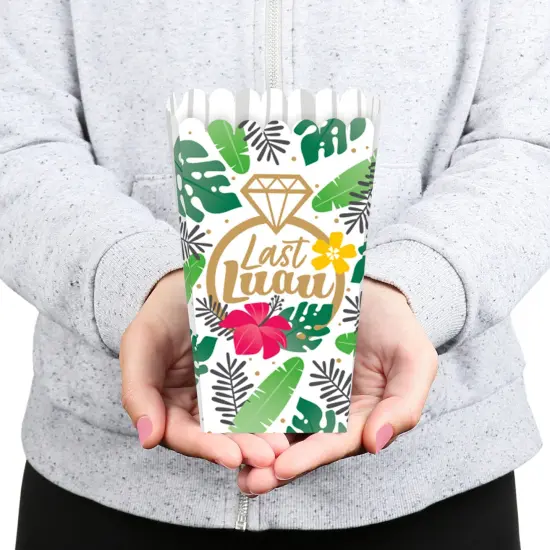 Big Dot of Happiness Last Luau - Tropical Bachelorette Party and Bridal Shower Favor Popcorn Treat Boxes - Set of 12 {6}