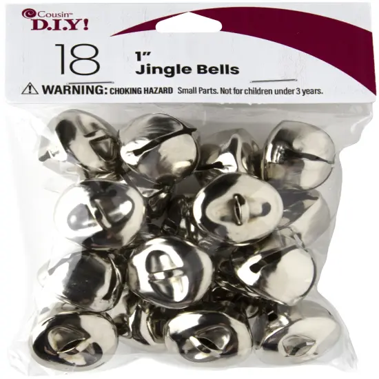 CousinDIY Jingle Bells 1" 18/Pkg-Silver {1}