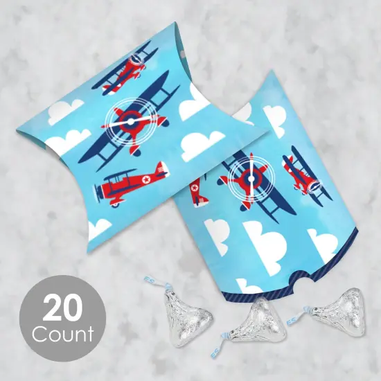 Big Dot of Happiness Taking Flight - Airplane - Favor Gift Boxes - Vintage Plane Baby Shower or Birthday Party Petite Pillow Boxes - Set of 20 {3}
