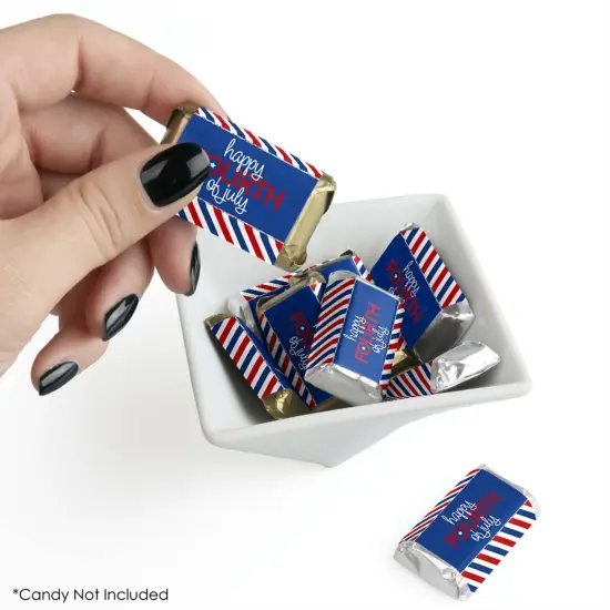 Big Dot of Happiness 4th of July - Mini Candy Bar Wrapper Stickers - Independence Day Small Favors - 40 Count {3}