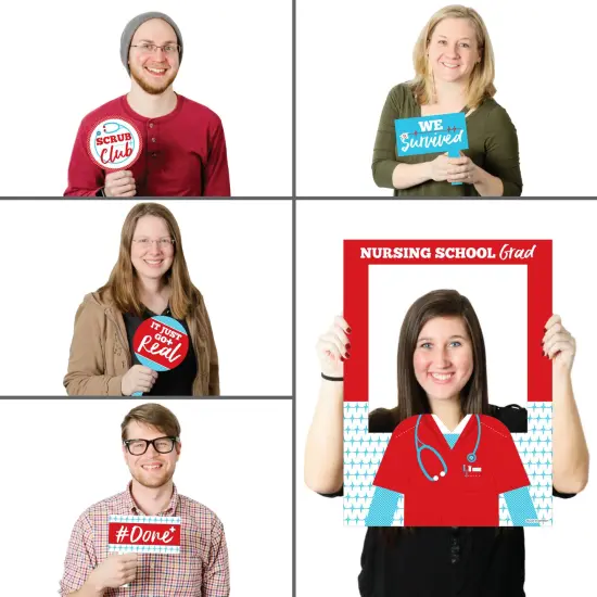 Big Dot of Happiness Nurse Graduation - Medical Nursing Graduation Party Selfie Photo Booth Picture Frame and Props - Printed on Sturdy Material {3}