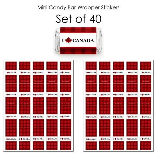 Big Dot of Happiness Canada Day - Mini Candy Bar Wrapper Stickers - Canadian Party Small Favors - 40 Count {4}