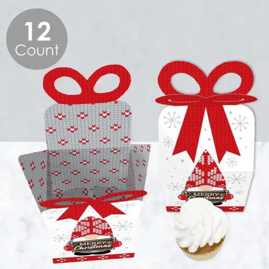 Big Dot of Happiness Christmas Gnomes - Square Favor Gift Boxes - Holiday Party Bow Boxes - Set of 12 {4}