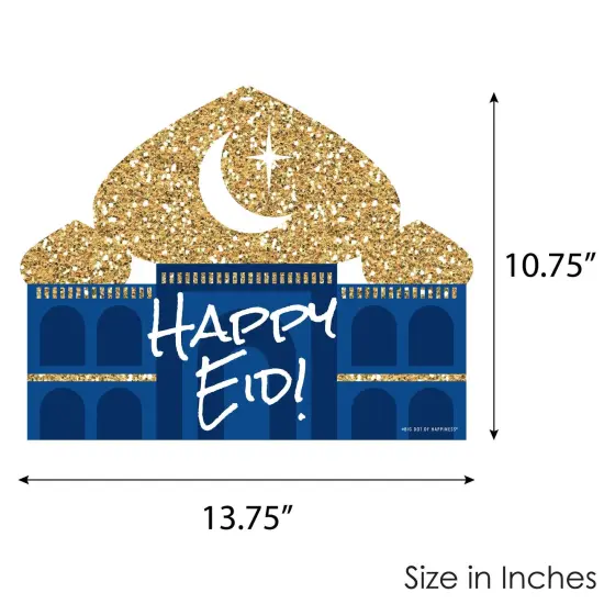 Big Dot of Happiness Ramadan - Hanging Porch Eid Mubarak Party Outdoor Decorations - Happy Eid Front Door Decor - 1 Piece Sign {7}
