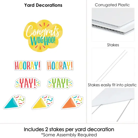 Big Dot of Happiness Congrats - Yard Sign and Outdoor Lawn Decorations - Congratulations Yard Signs - Set of 8 {6}