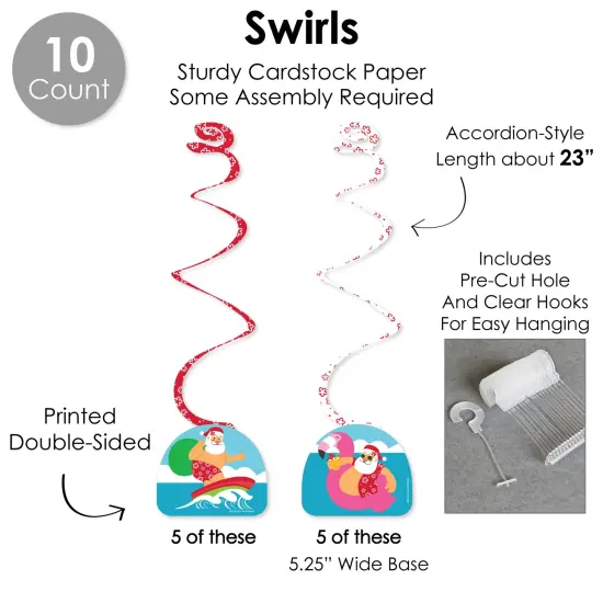 Big Dot of Happiness Tropical Christmas - Beach Santa Holiday Party Supplies Decoration Kit - Decor Galore Party Pack - 51 Pieces {6}