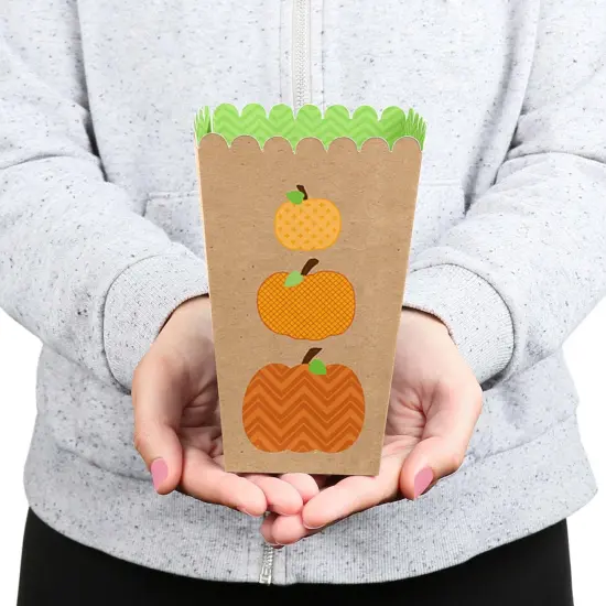 Big Dot of Happiness Pumpkin Patch - Fall, Halloween or Thanksgiving Party Favor Popcorn Treat Boxes - Set of 12 {7}