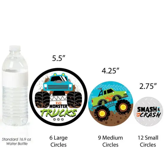 Big Dot of Happiness Smash and Crash - Monster Truck - Boy Birthday Party Giant Circle Confetti - Party Decorations - Large Confetti 27 Count {4}