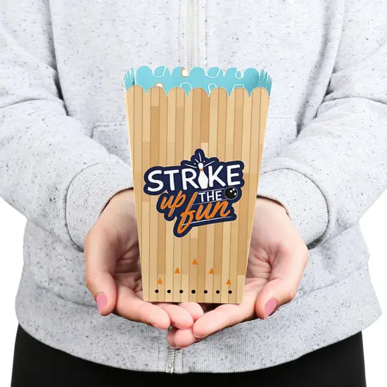 Big Dot of Happiness Strike Up the Fun - Bowling - Birthday Party or Baby Shower Favor Popcorn Treat Boxes - Set of 12 {6}