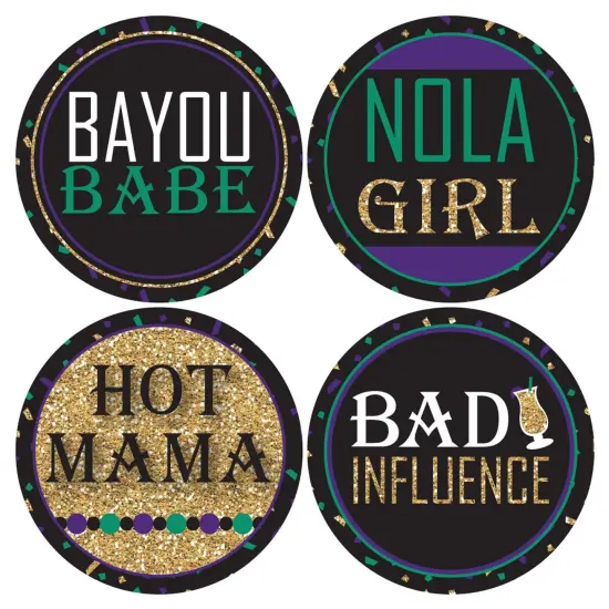 Big Dot of Happiness Nola Bride Squad - New Orleans Bachelorette Party Funny Name Tags - Party Badges Sticker Set of 12 {7}