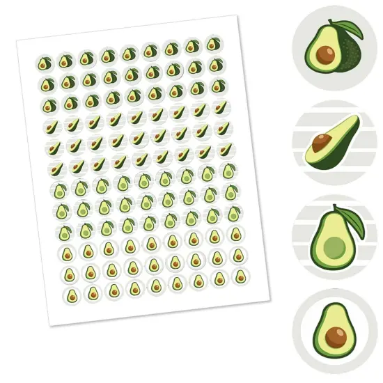 Big Dot of Happiness Hello Avocado - Fiesta Party Round Candy Sticker Favors - Labels Fits Chocolate Candy (1 sheet of 108) {3}